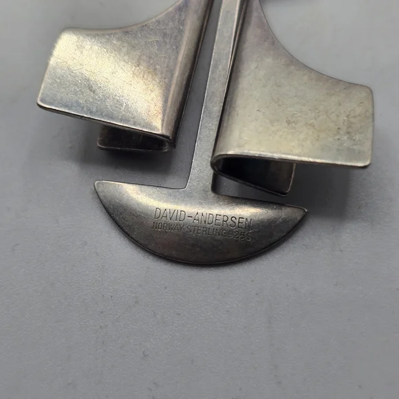 Vintage David Andersen Abstract Modern Sterling Silver Pendant Necklace - Picture 2 of 7